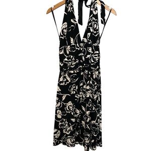 White House Black Market Women's‎ Floral Backless Halter Midi Dress Size S